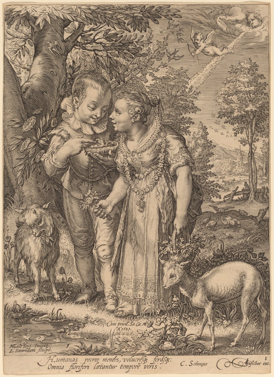 Forår af Jan Pietersz Saenredam after Hendrik Goltzius