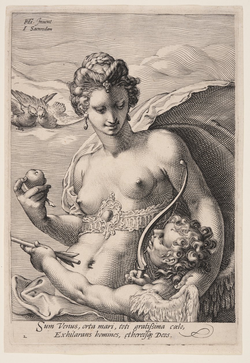 Venus og Amor, fra Tre gudinder af Jan Saenredam