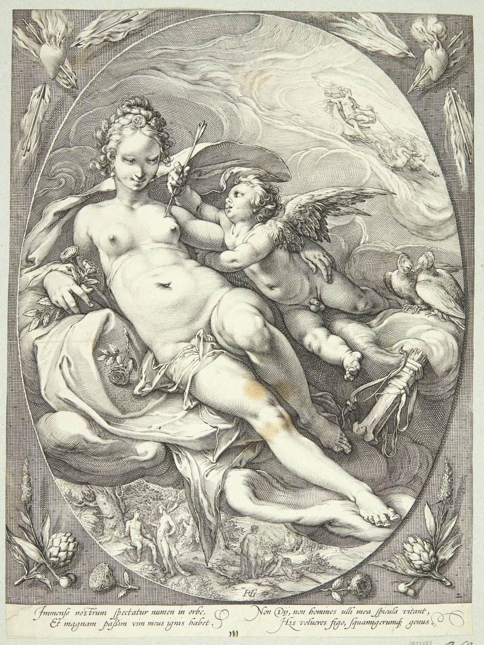 Venus og Amor af Jan Saenredam