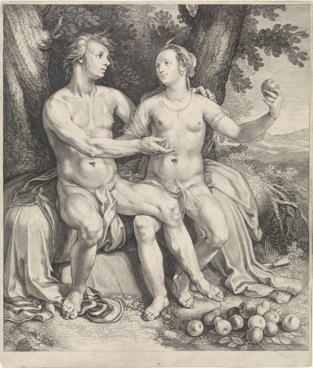 Vertumnus en Pomona af Jan Saenredam
