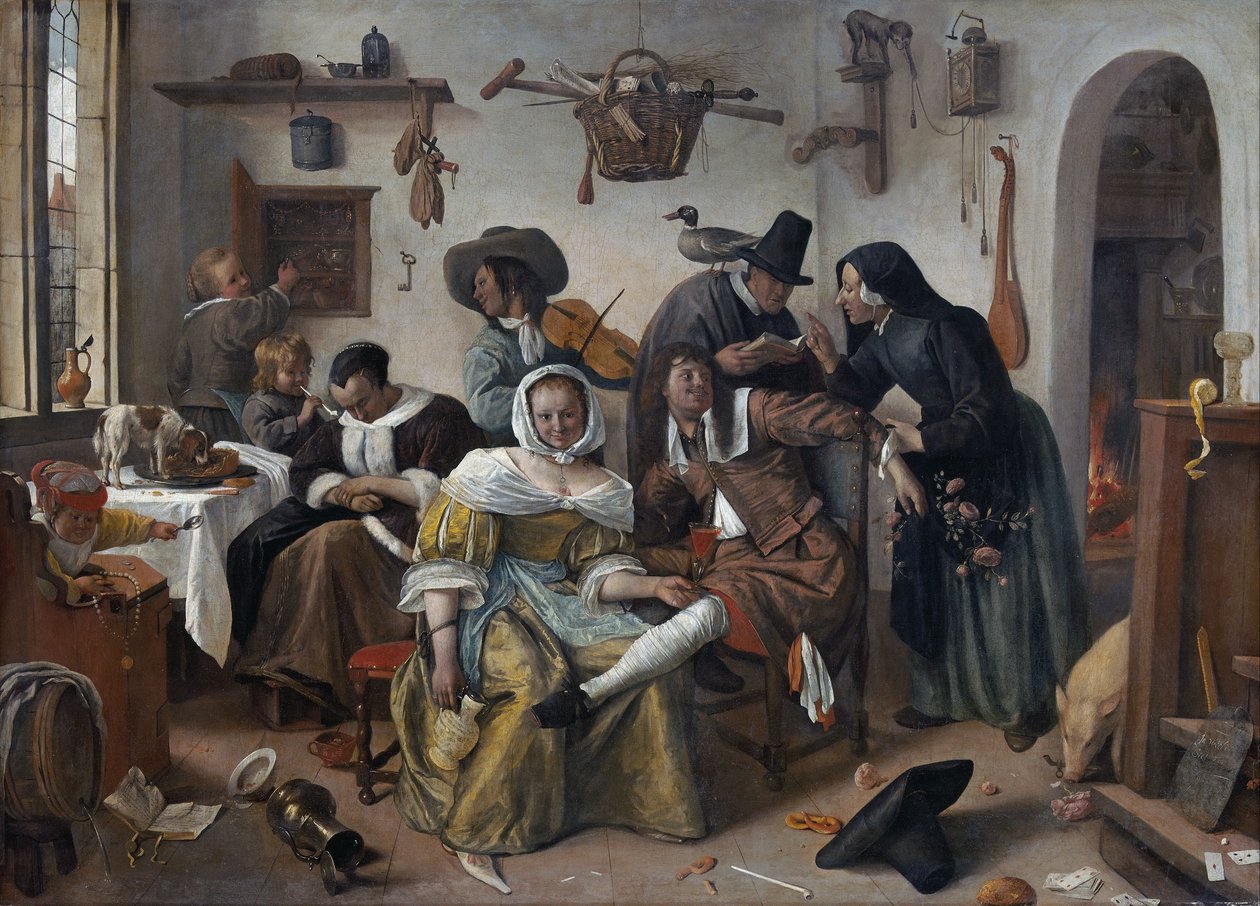Tag dig i agt for luksus ("In Weelde Siet Toe") af Jan Steen