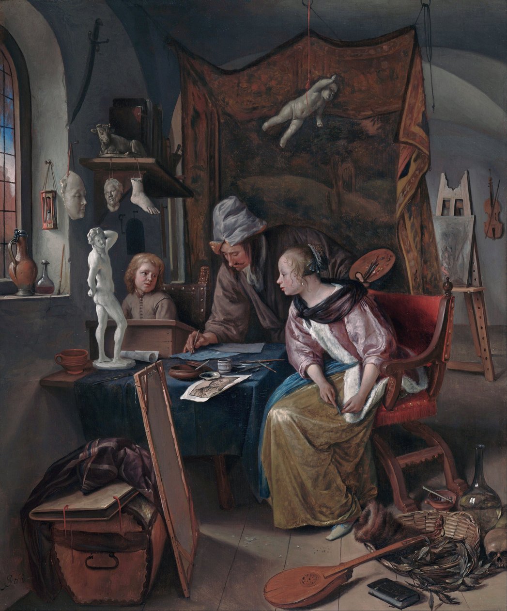 Lektionen i at tegne af Jan Steen