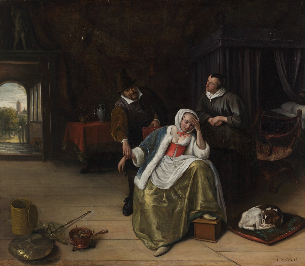 Den kærlighedssyge pige, ca. 1660. af Jan Steen