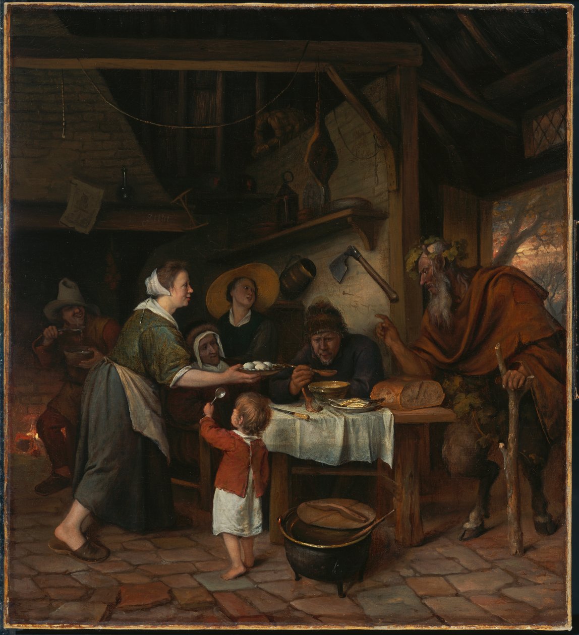 Satyren og Bondefamilien af Jan Steen