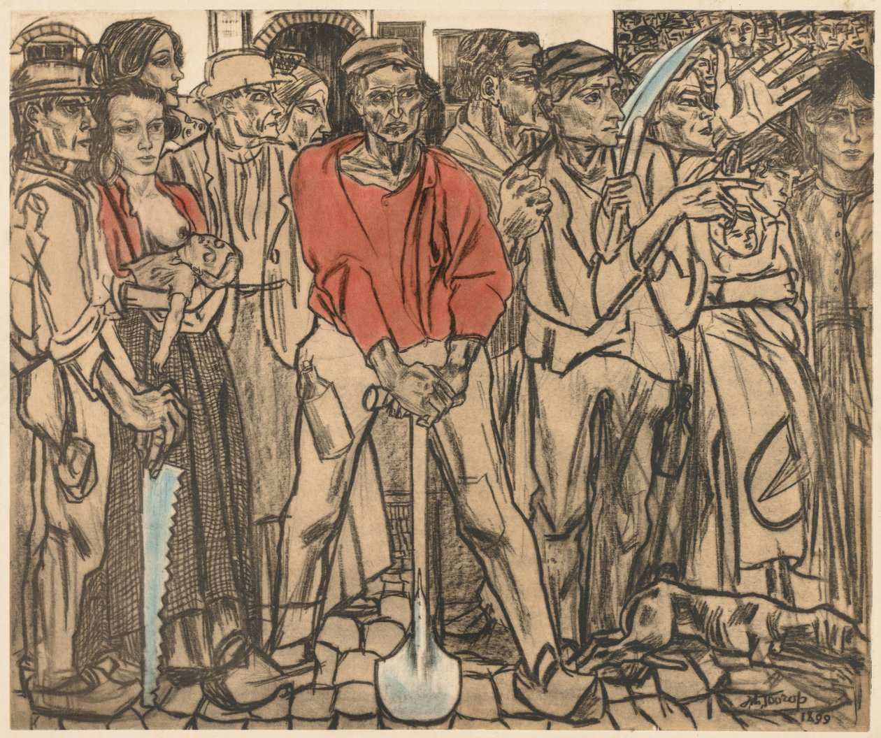 En gruppe af arbejdere af Jan Toorop