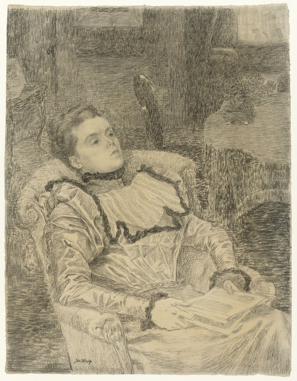 Portræt af Annie Toorop af Jan Toorop