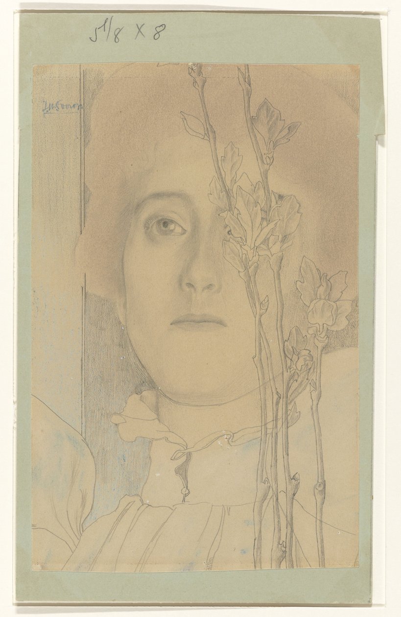 Portræt af en ukendt kvinde af Jan Toorop