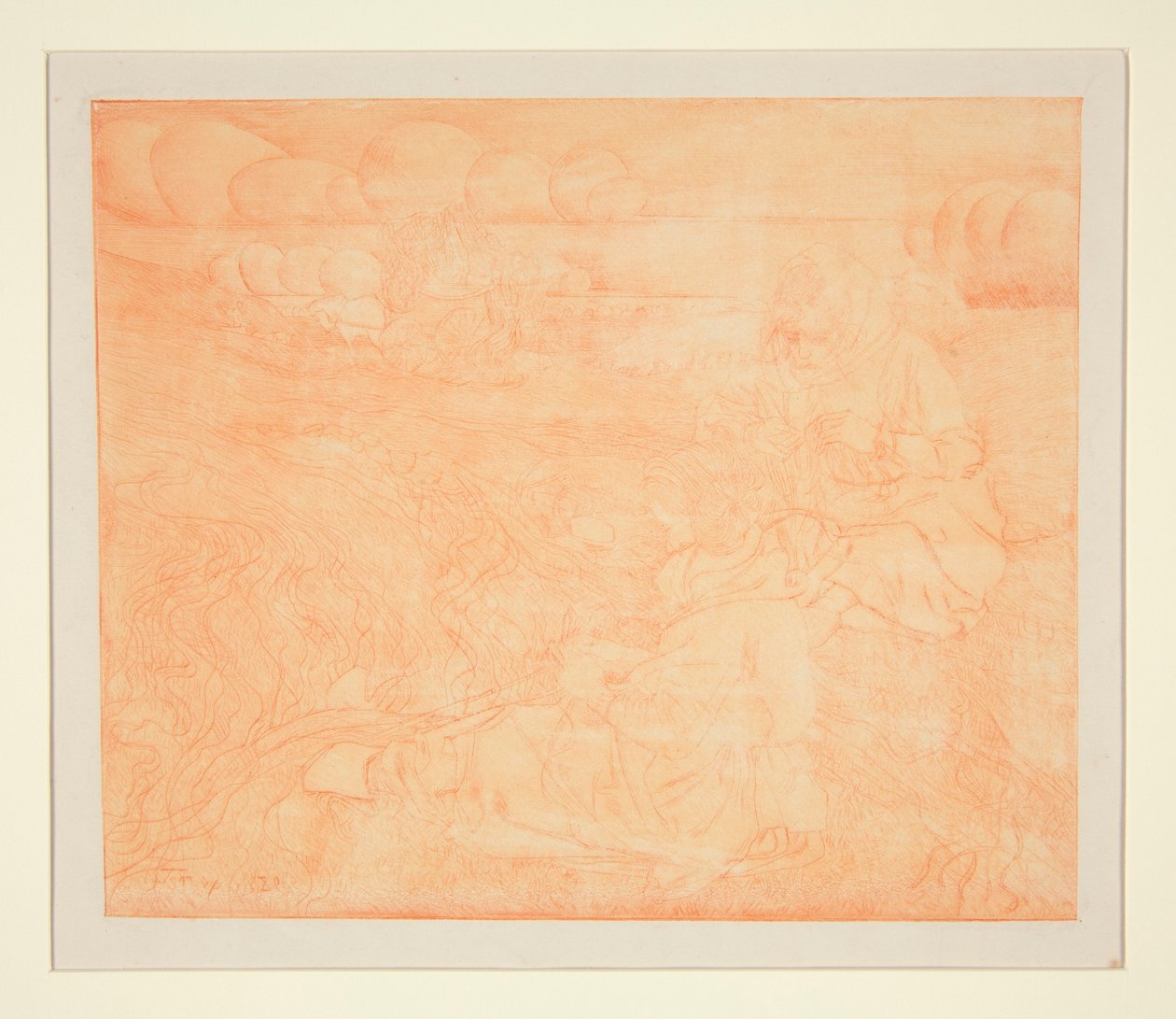 Kvinder, der reparerer fiskenet af Jan Toorop