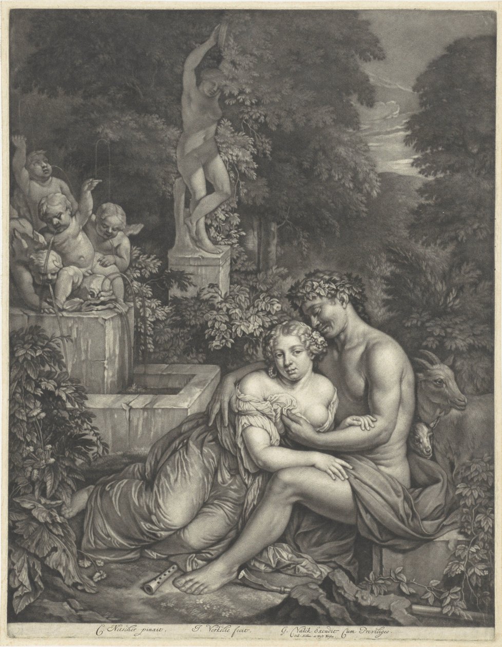 Vertumnus en Pomona af Jan Verkolje (I)