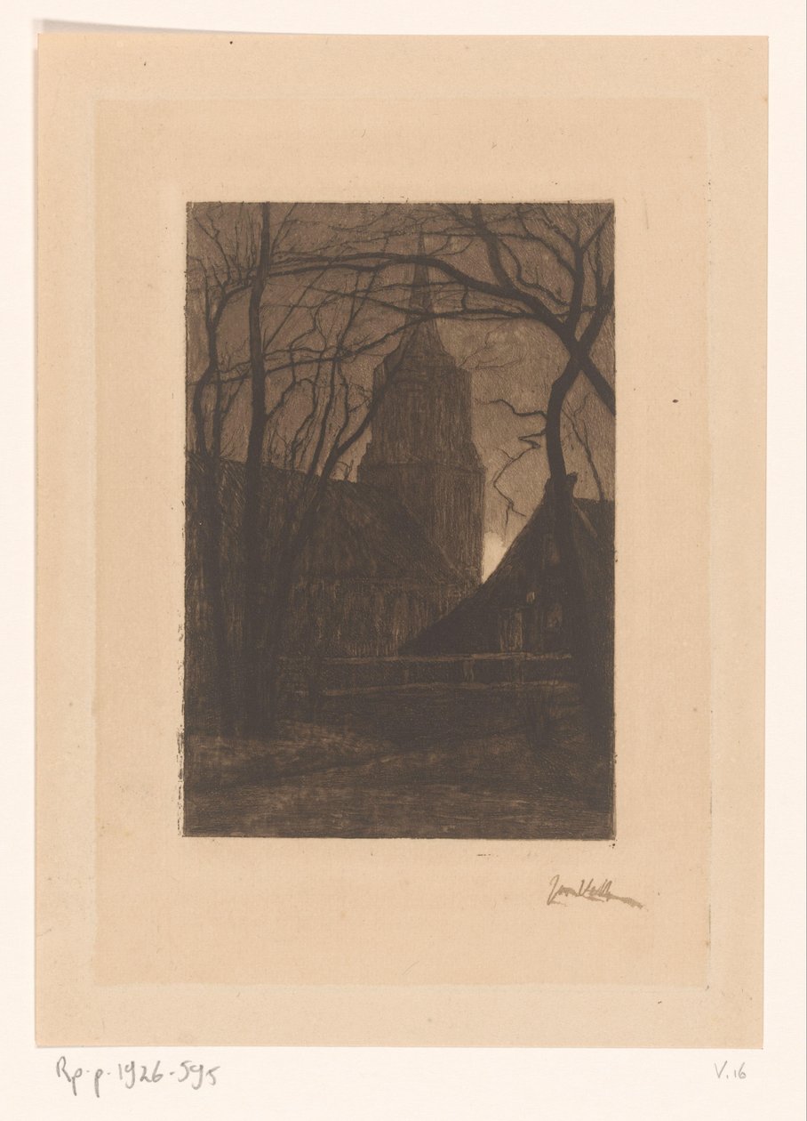 Kirke i Laren af Jan Veth (signed by artist)