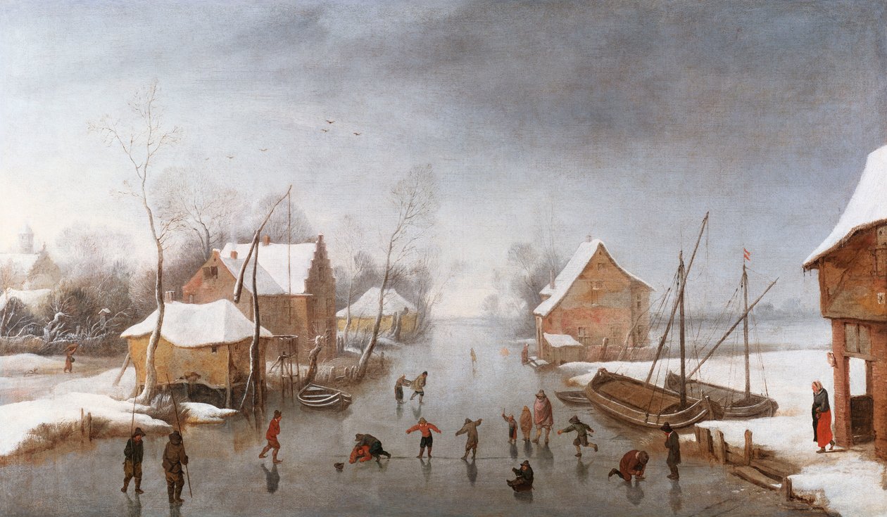 Et vinterflodlandskab af Jan Wildens