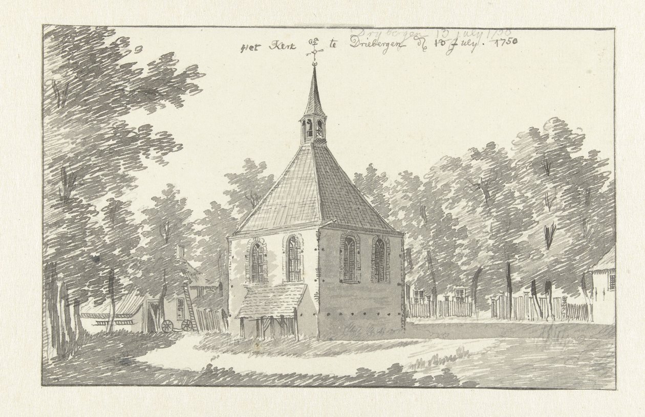 Udsigt over kirken i Driebergen af Jan de Beijer