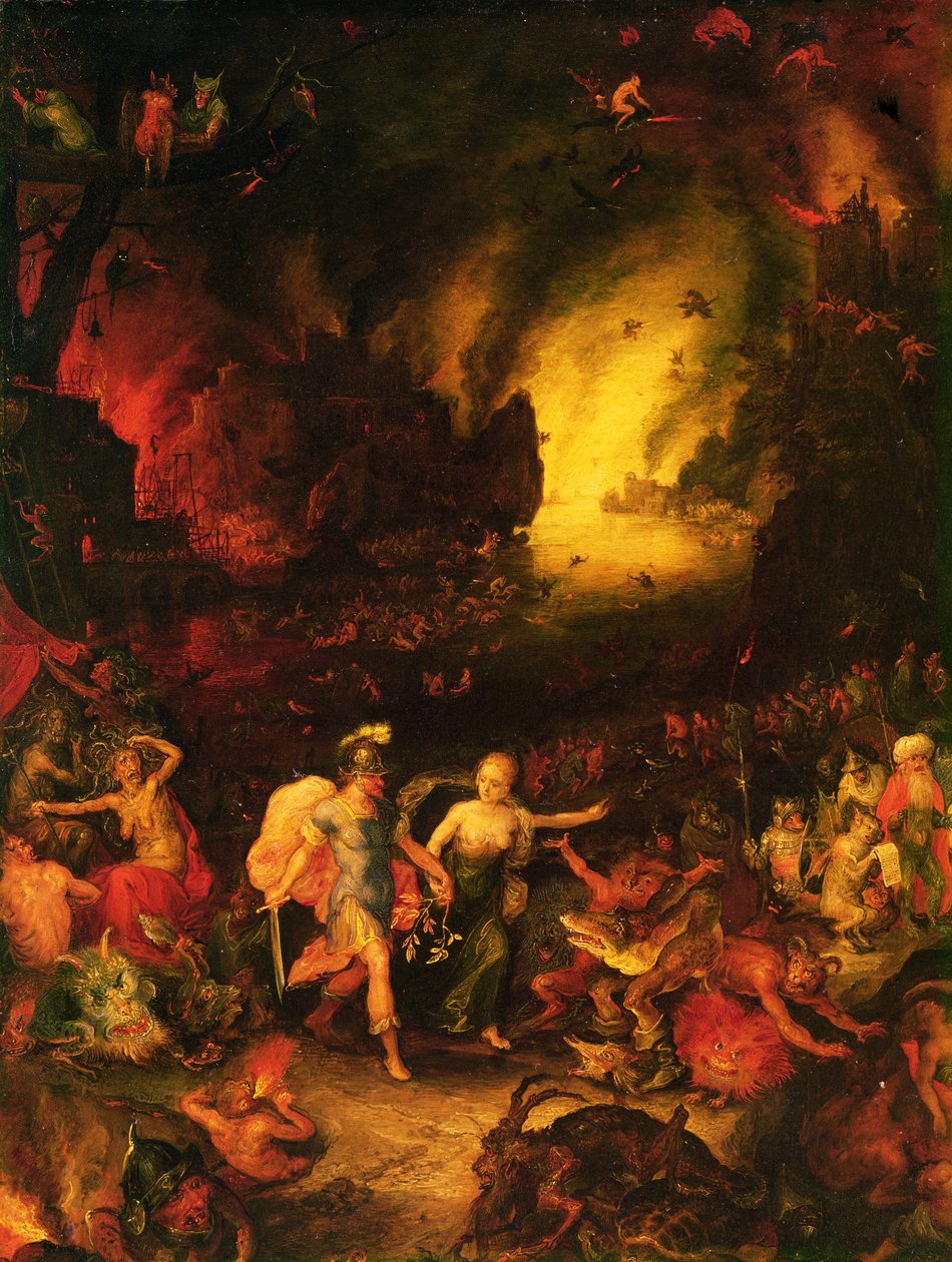 Aeneas i Hades (detaljer) af Jan the Elder Brueghel
