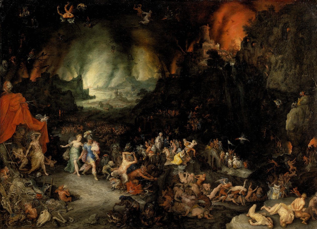Aeneas i underverdenen af Jan the Elder Brueghel