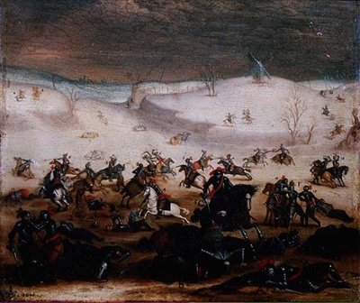 Kampscene af Jan the Elder Brueghel