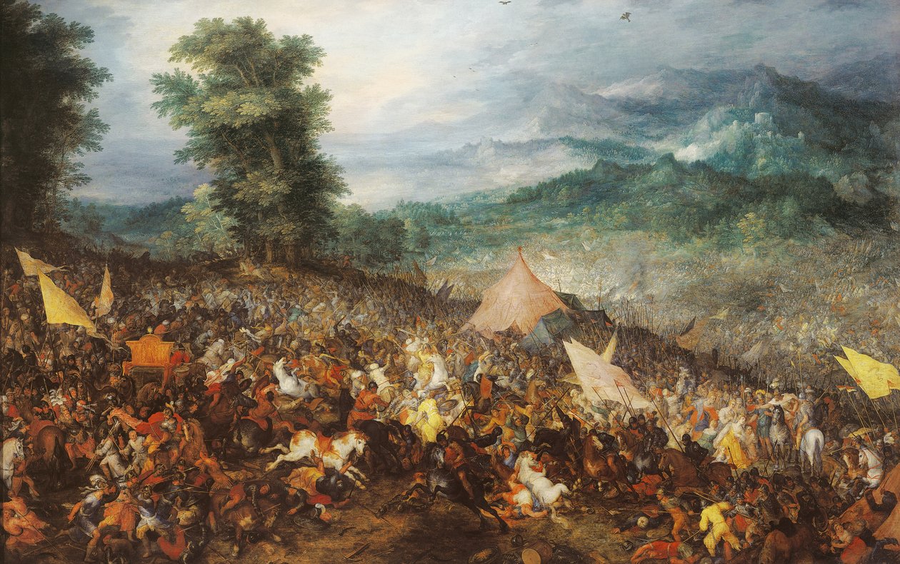 Slaget ved Gaugamela af Jan the Elder Brueghel