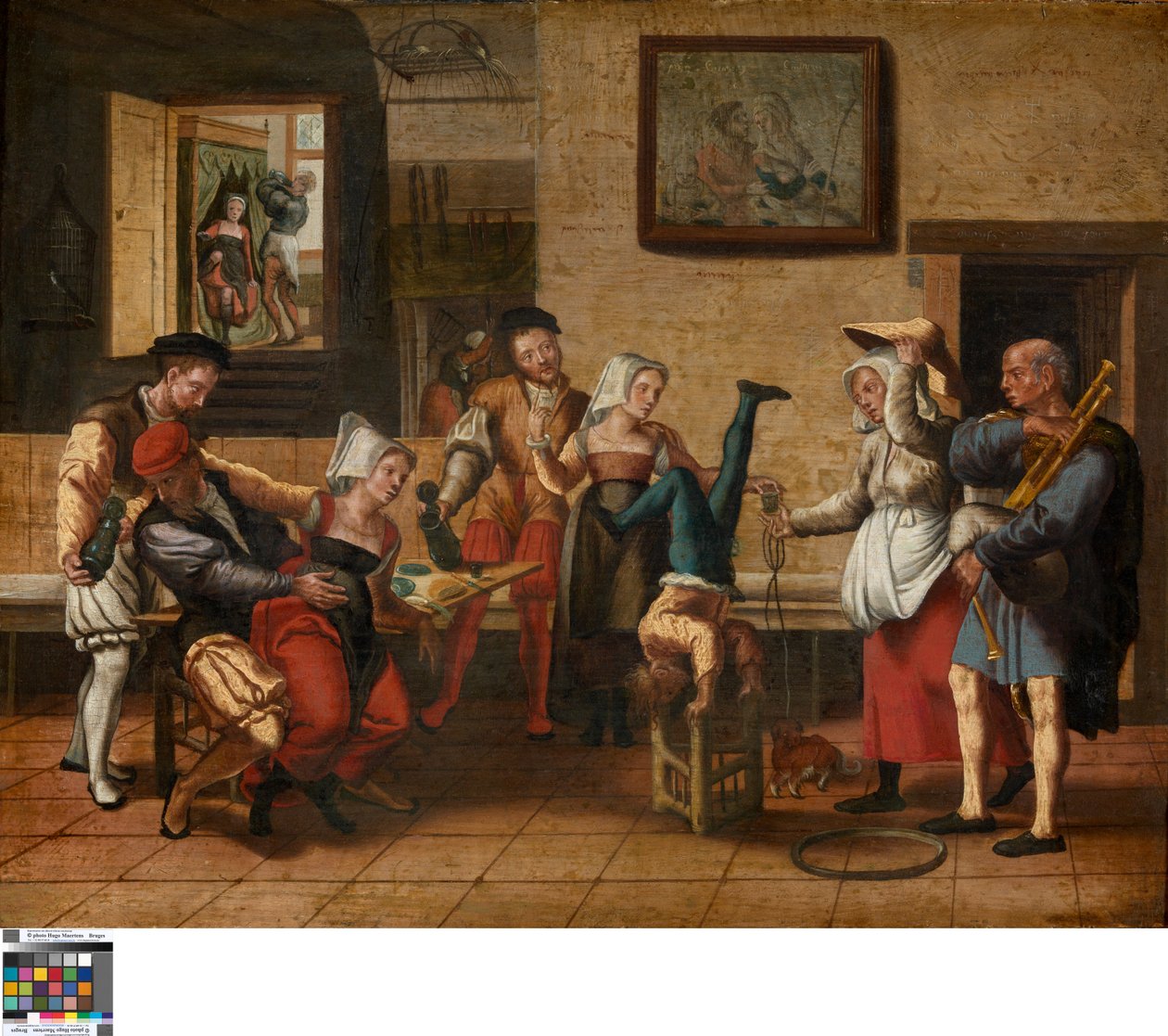 Pub scene (olie på træ) af Jan van Amstel