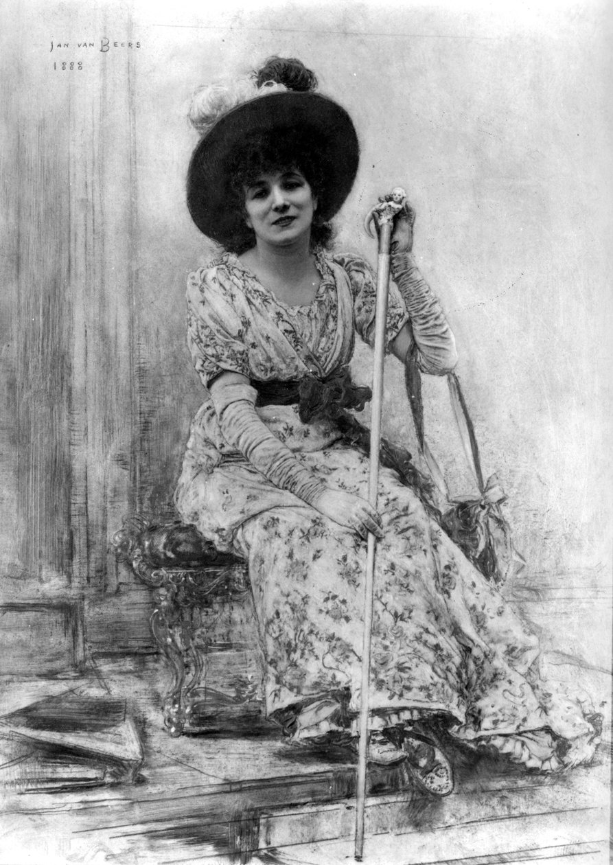 Portræt af Sarah Bernhardt (1844-1923) af Jan van Beers