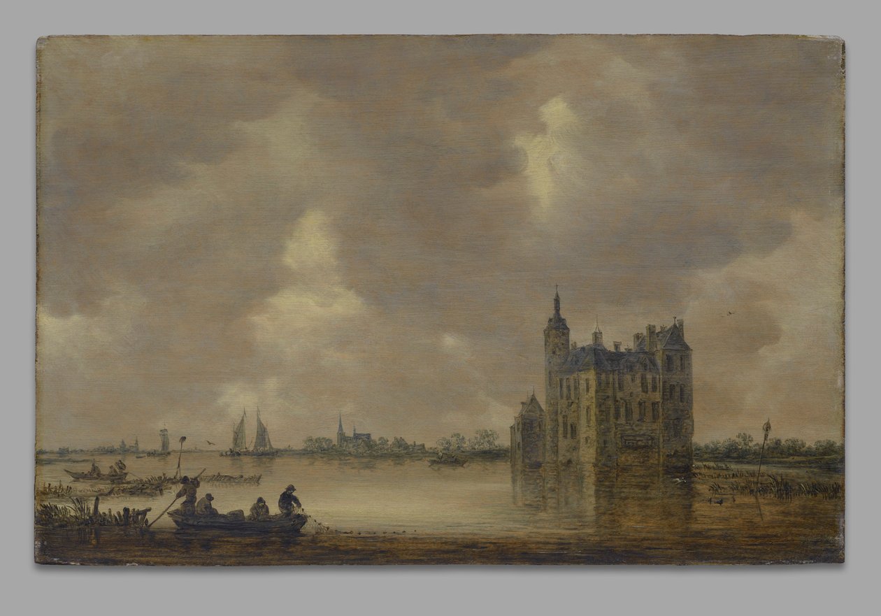 Et slot ved en flod af Jan van Goyen