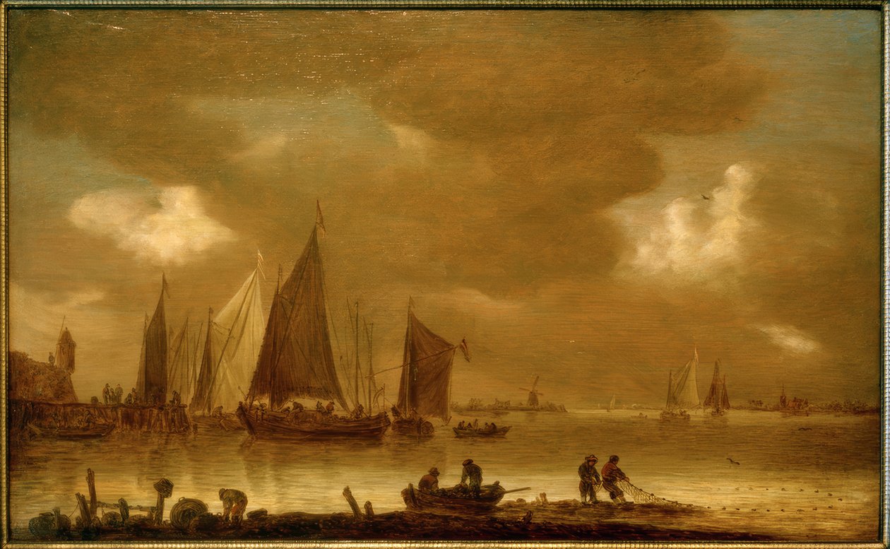 Indbringer fangsten i aftenstemningen af Jan van Goyen
