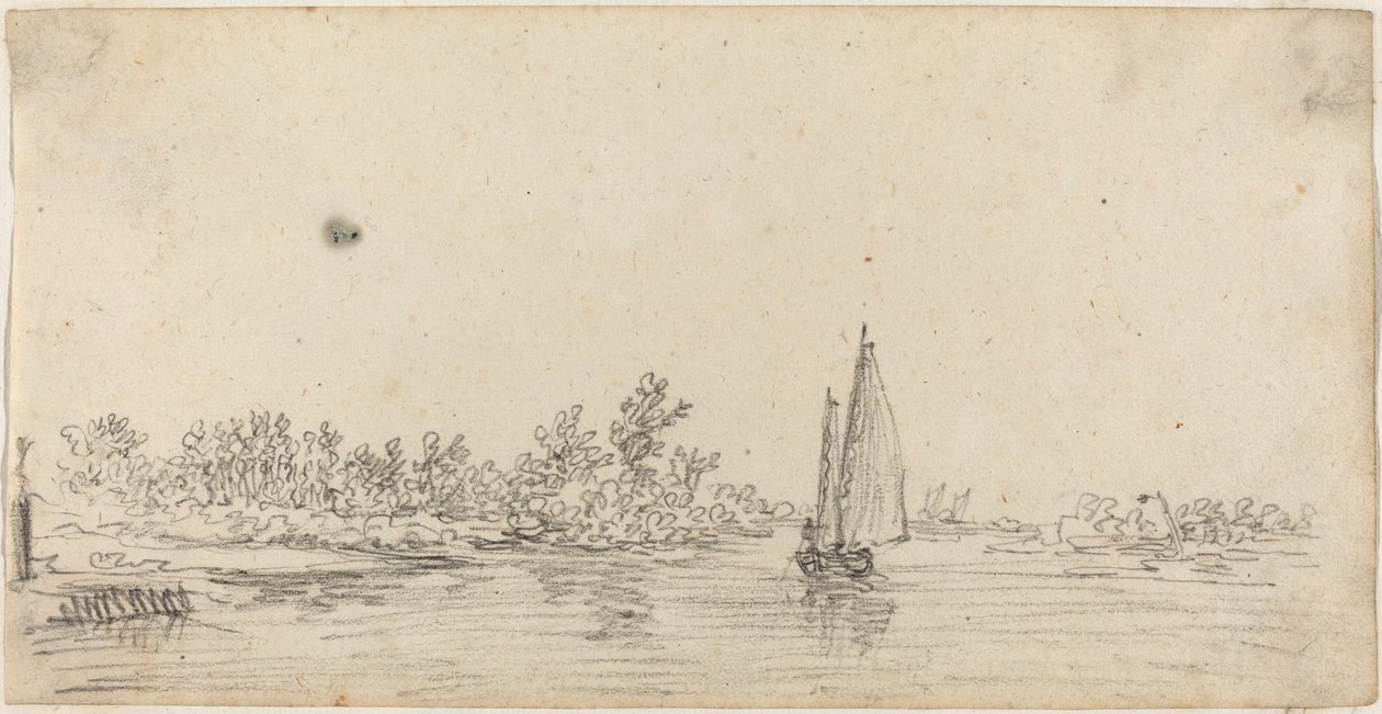 Sejlbåd på en flodmunding af Jan van Goyen
