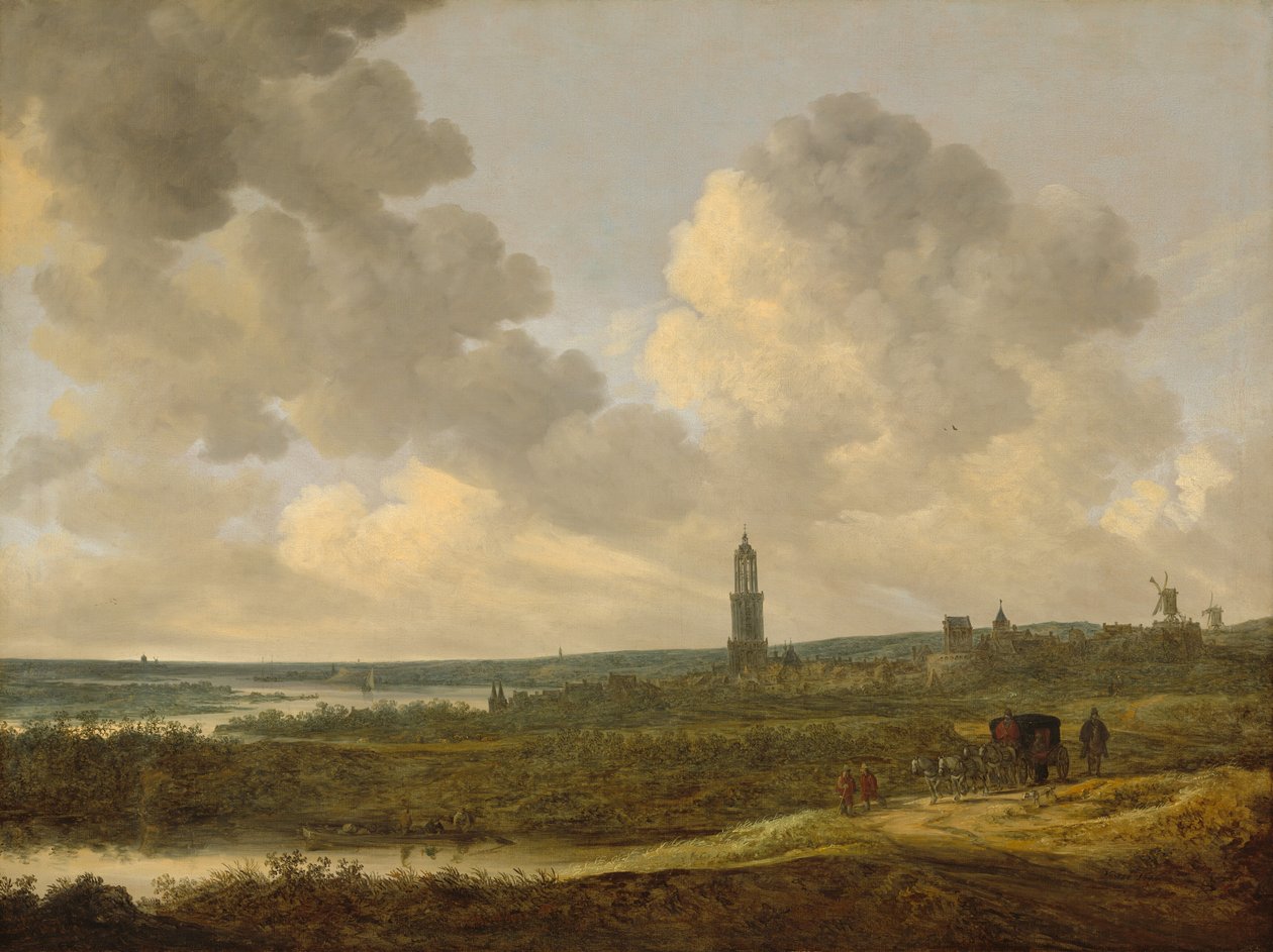 Udsigt over Rhenen af Jan van Goyen