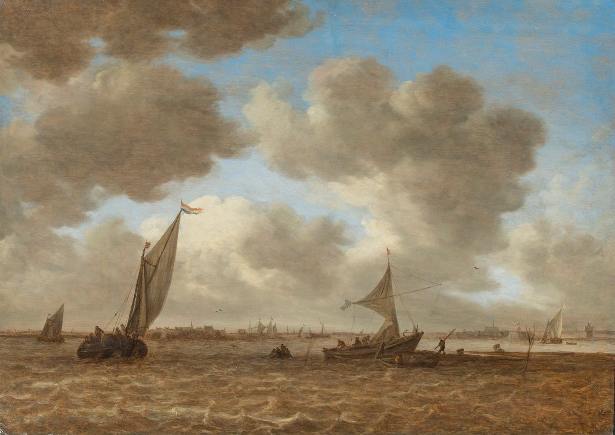 Udsigt over en urolig Haarlemmermeer-polder af Jan van Goyen