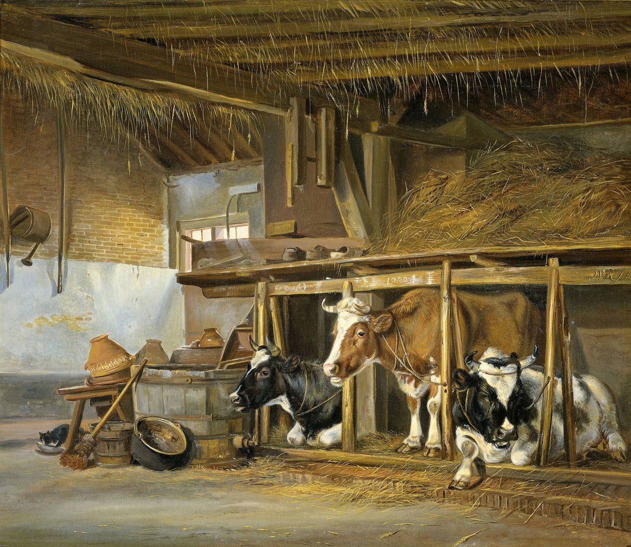 Køer i en stald af Jan van Ravenswaay