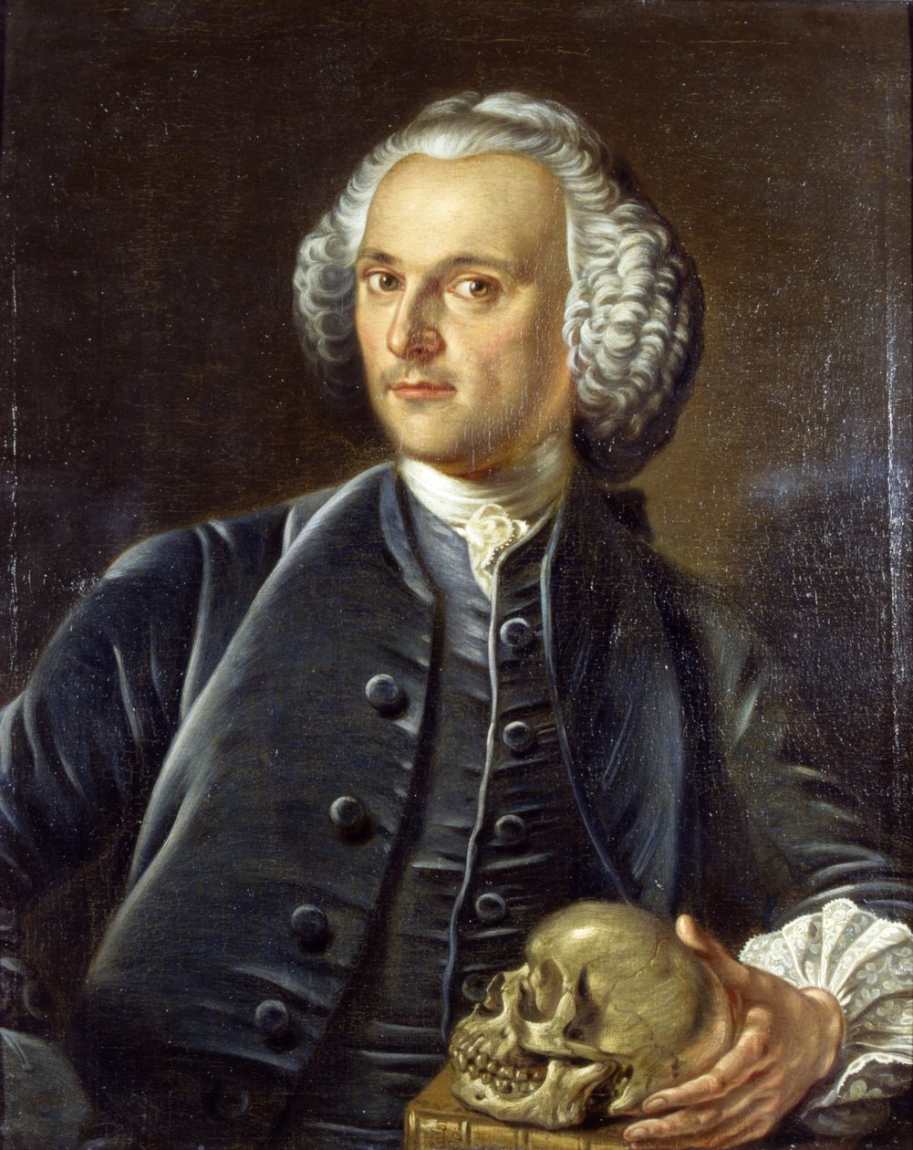 Portræt af Dr. William Barrett af Jan van Rymsdyk