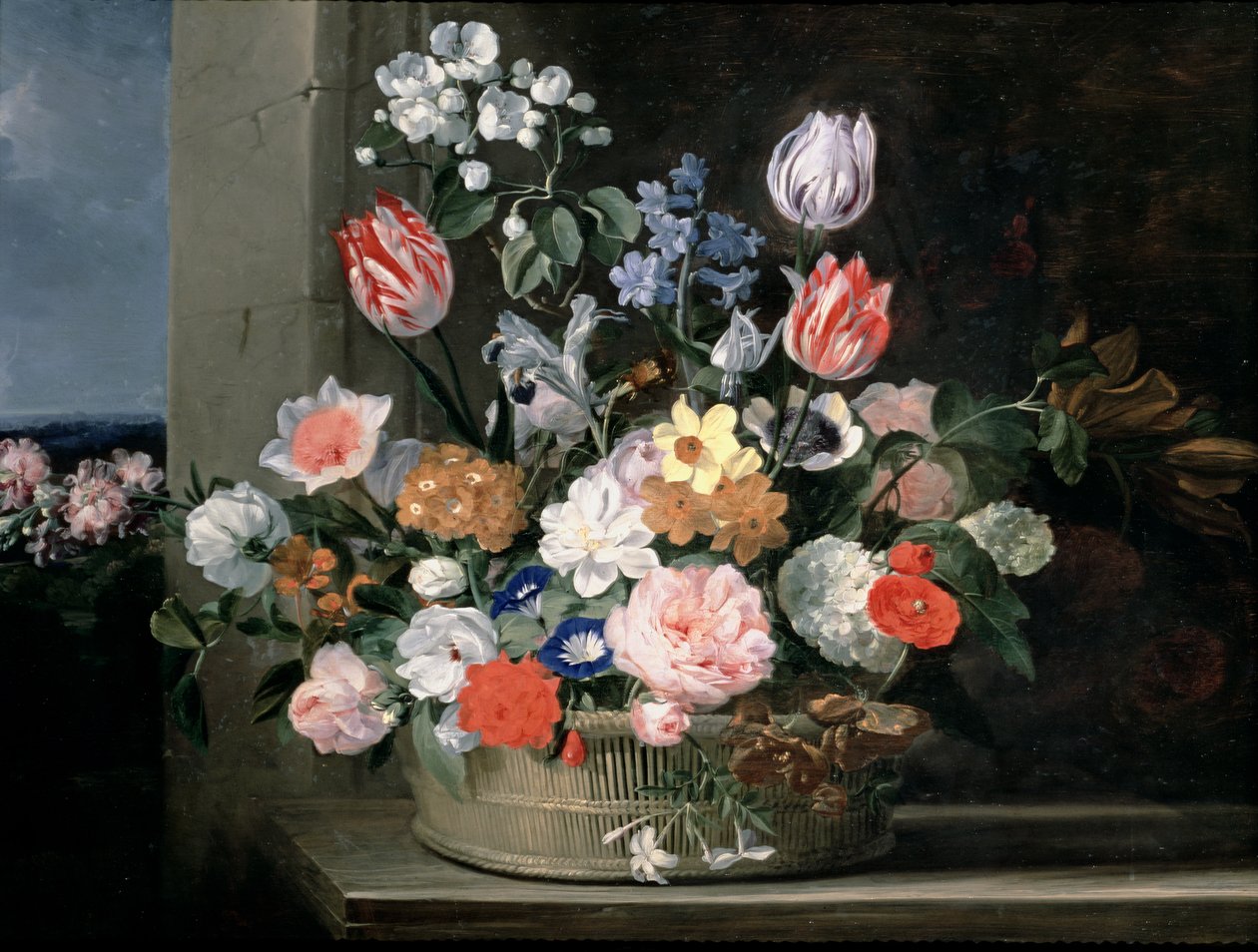 Blomster i en kurv, 1650-56 af Jan van den Hecke