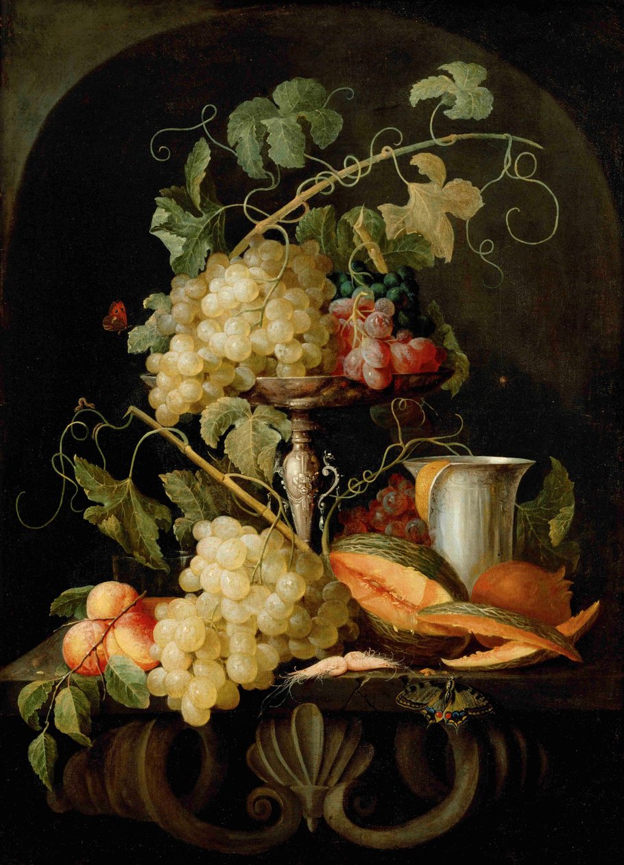 Stilleben med frugt, 1650-1660. af Jan van den Hecke