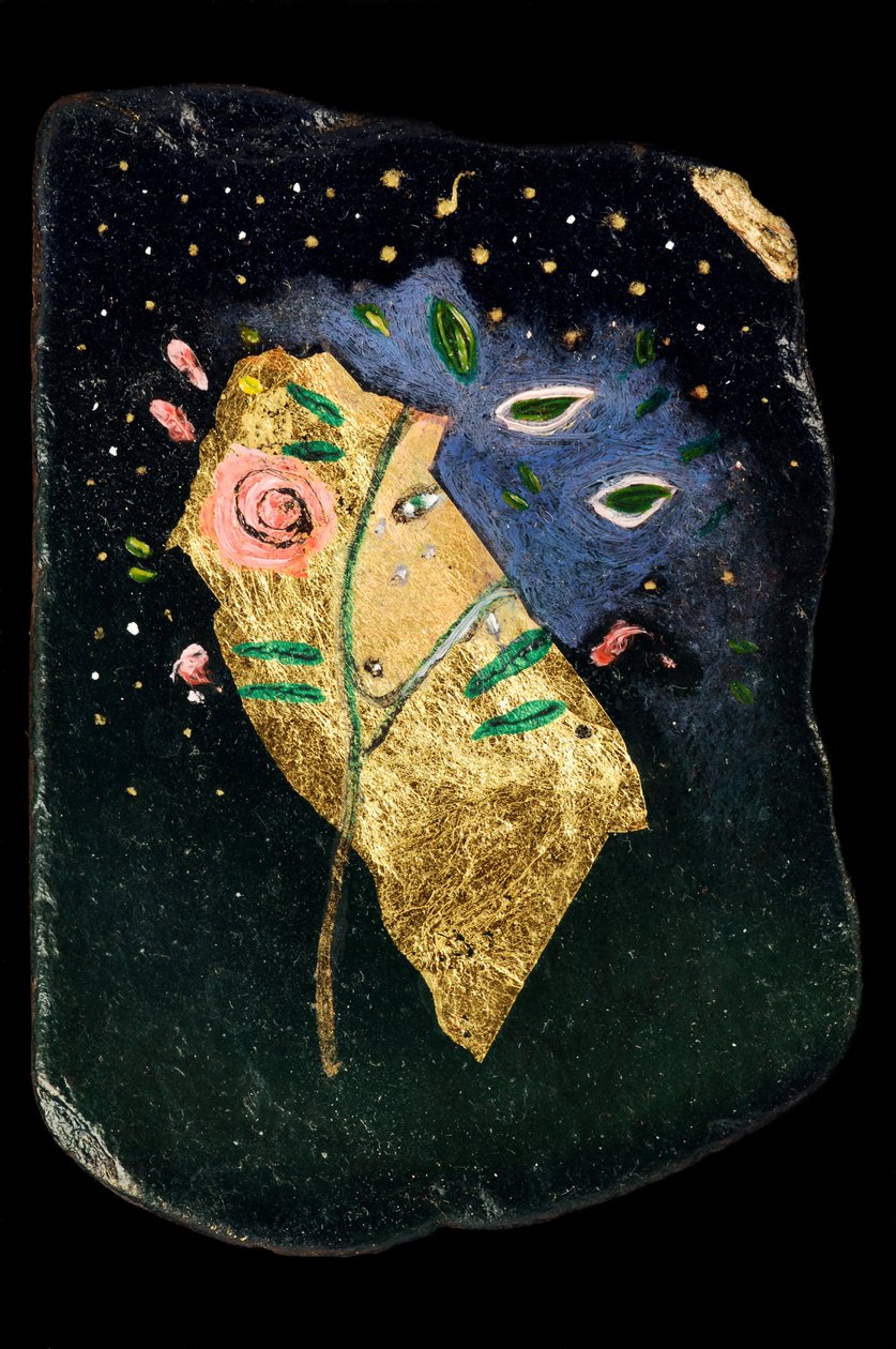 The Rose Tree, 2006 (olie på skifer) af Jane Deakin