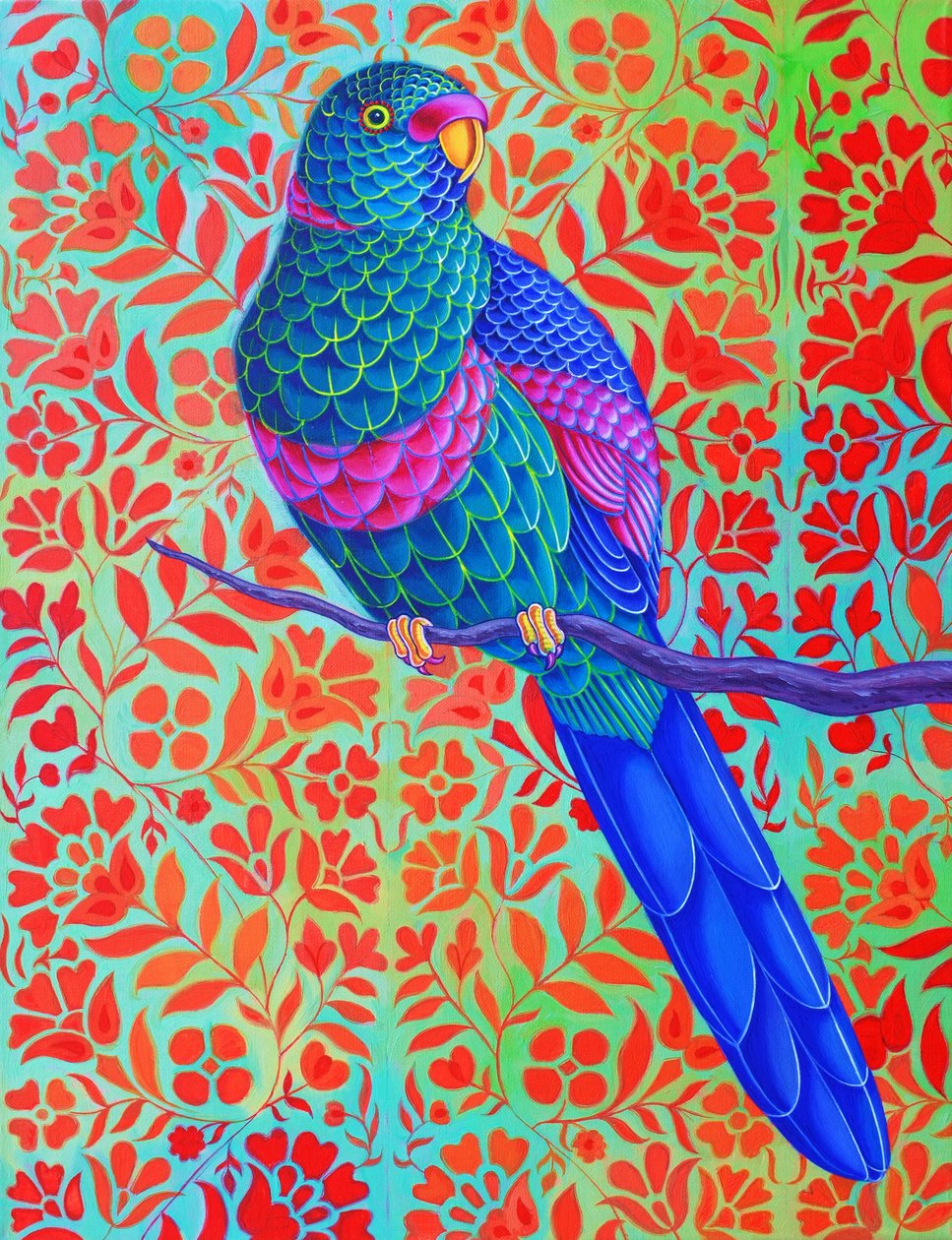 Blå papegøje, 2015, af Jane Tattersfield