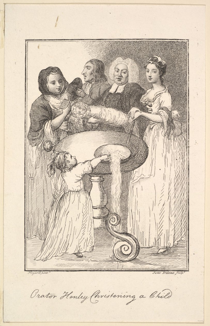 Orator Henley, der døber et barn, 1794. af Jane Ireland
