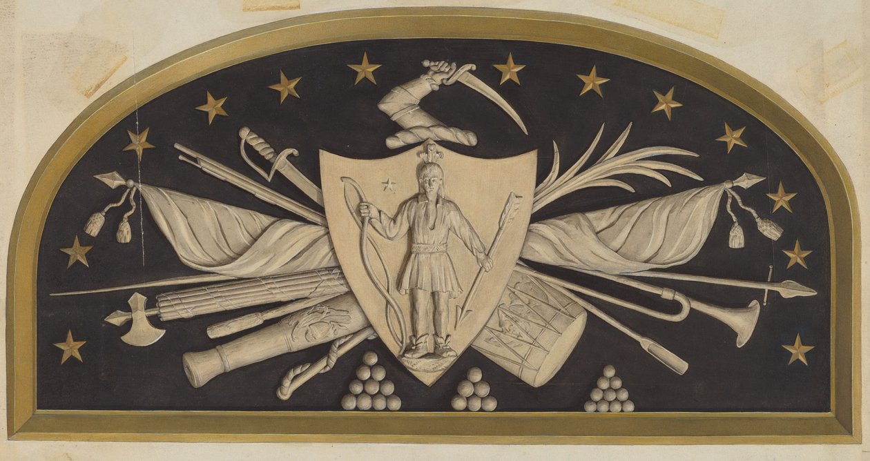Lunette - Massachusetts State Seal, ca. 1937. af Jane Iverson