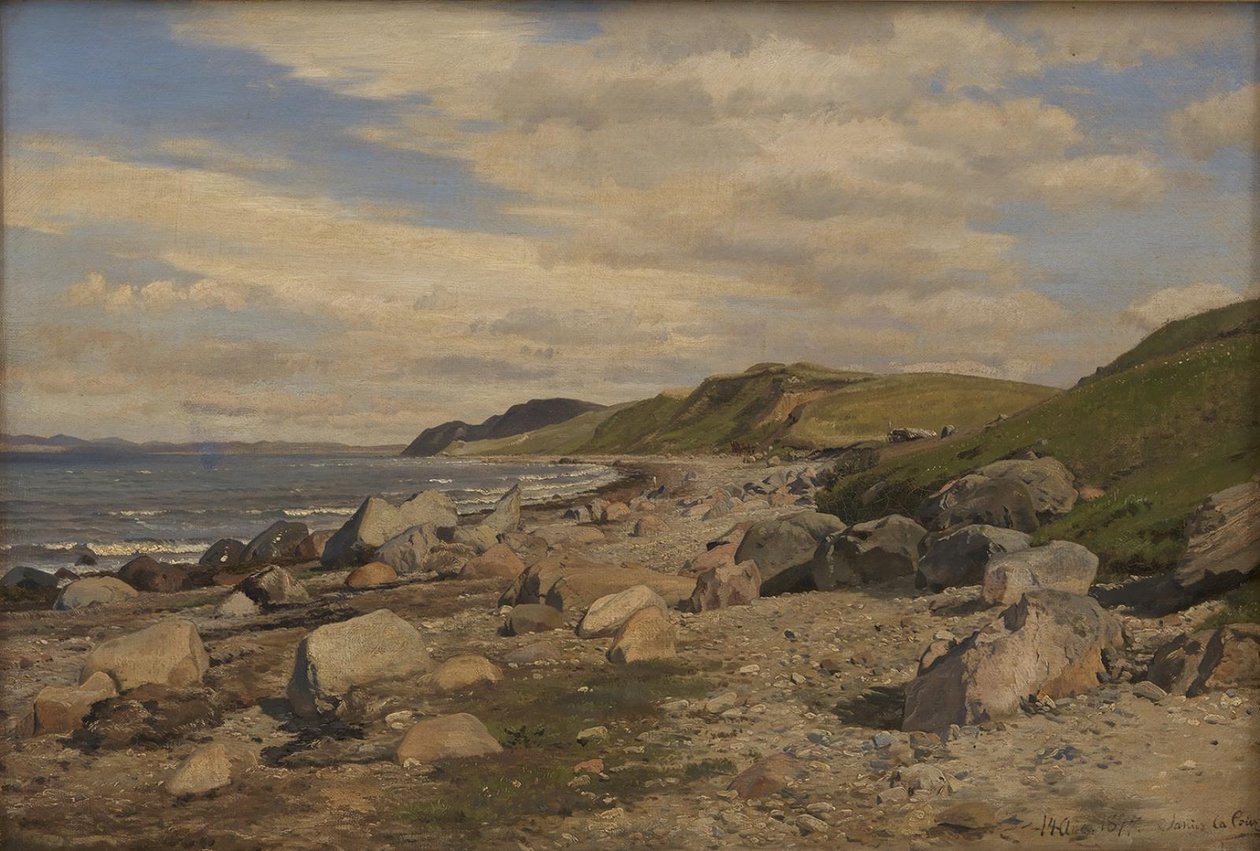 Strandparti ved Helgenæs af Janus La Cour