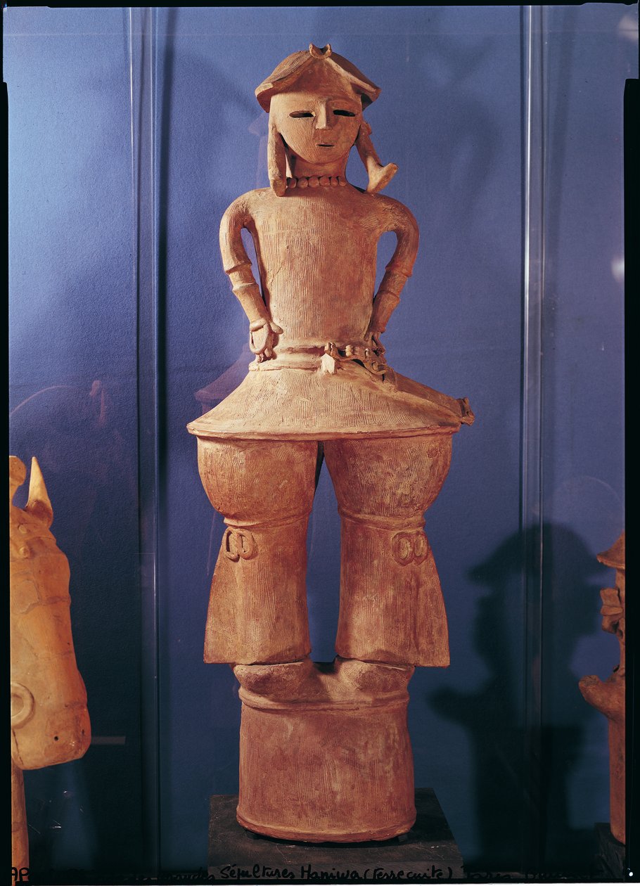 Haniwa figur, 250-550 (rødt lertøj) af Japanese School