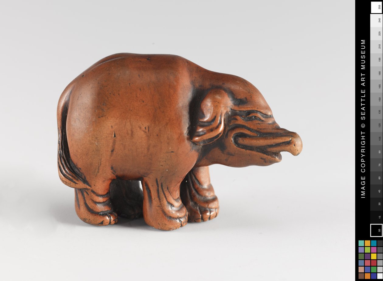 Netsuke modelleret som en elefant, det 18.-19. århundrede af Japanese School