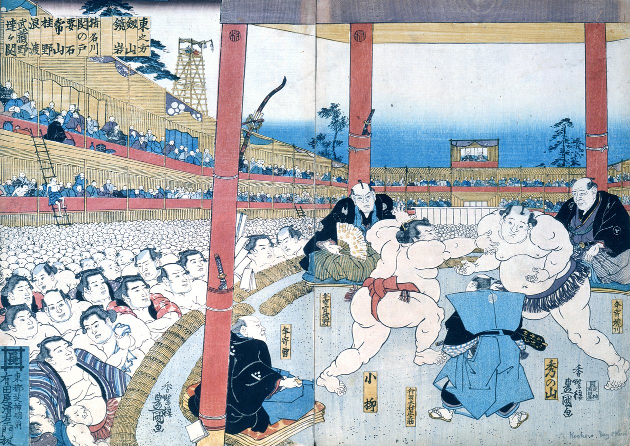 Traditionel brydning i Japan: Sumobrydere, af Japanese School