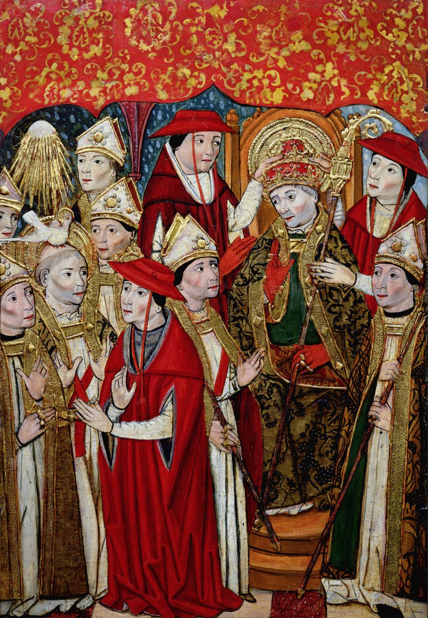 Valg af Fabian (d.c.250) til pavedømmet af Jaume Huguet