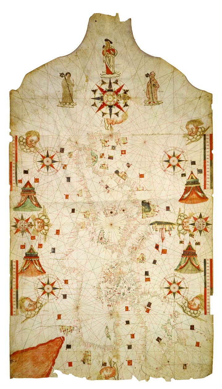 Kort over Middelhavet og Sortehavet, 1563 af Jaume Olives
