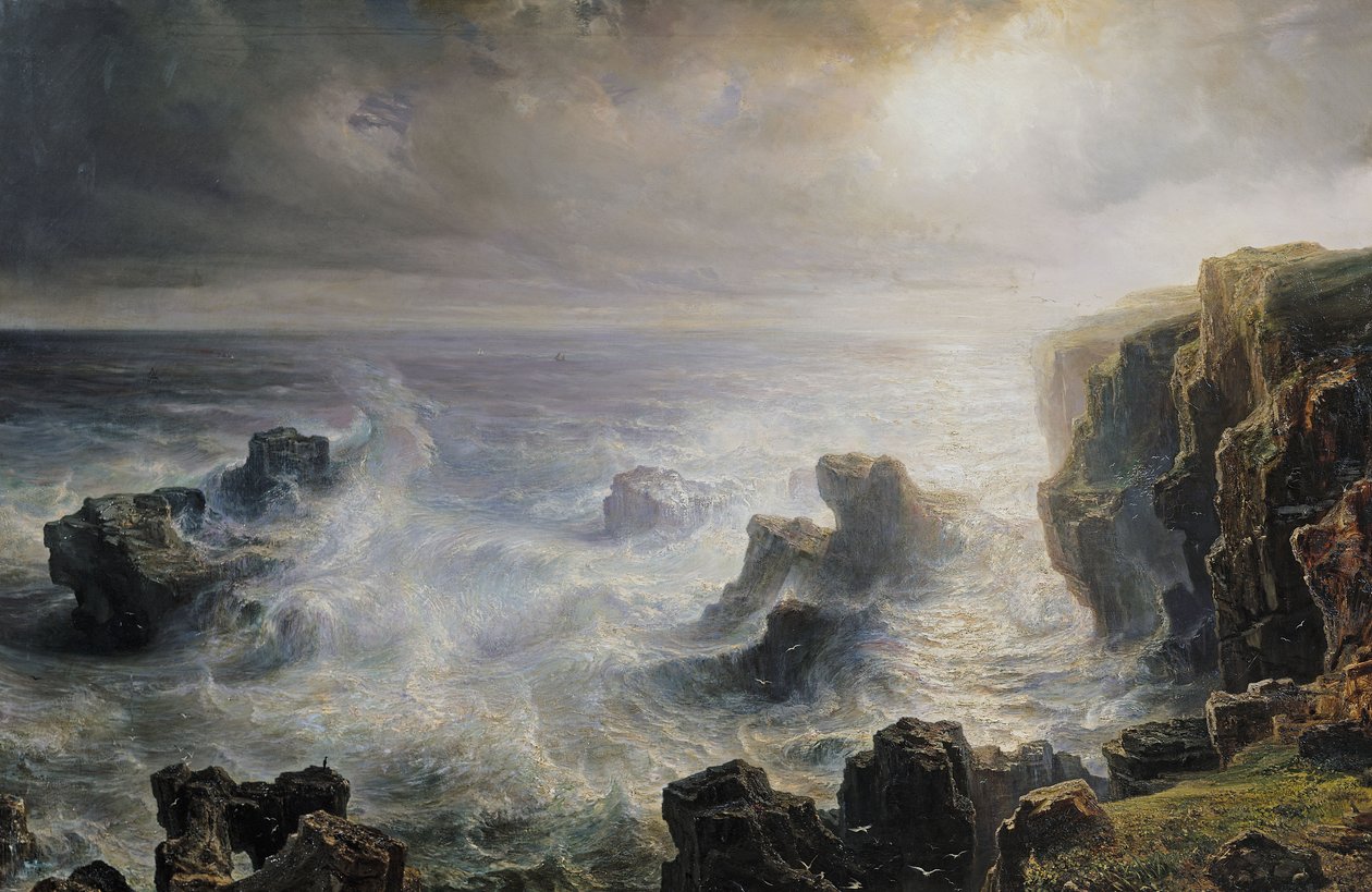 Storm ud for Belle-Iles kyst af Jean Antoine Theodore Gudin