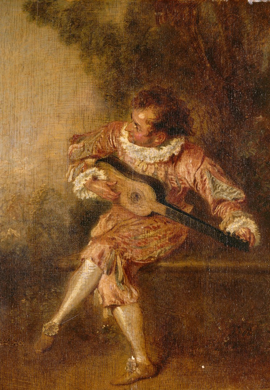 Donor af serenader (Mezetin) af Jean Antoine Watteau