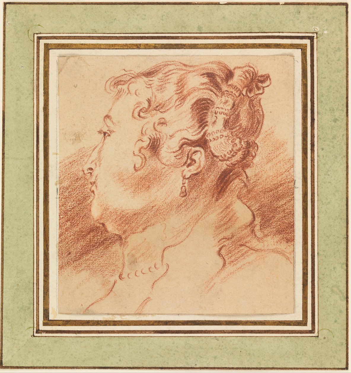 Undersøgelse af Womans Head af Jean Antoine Watteau