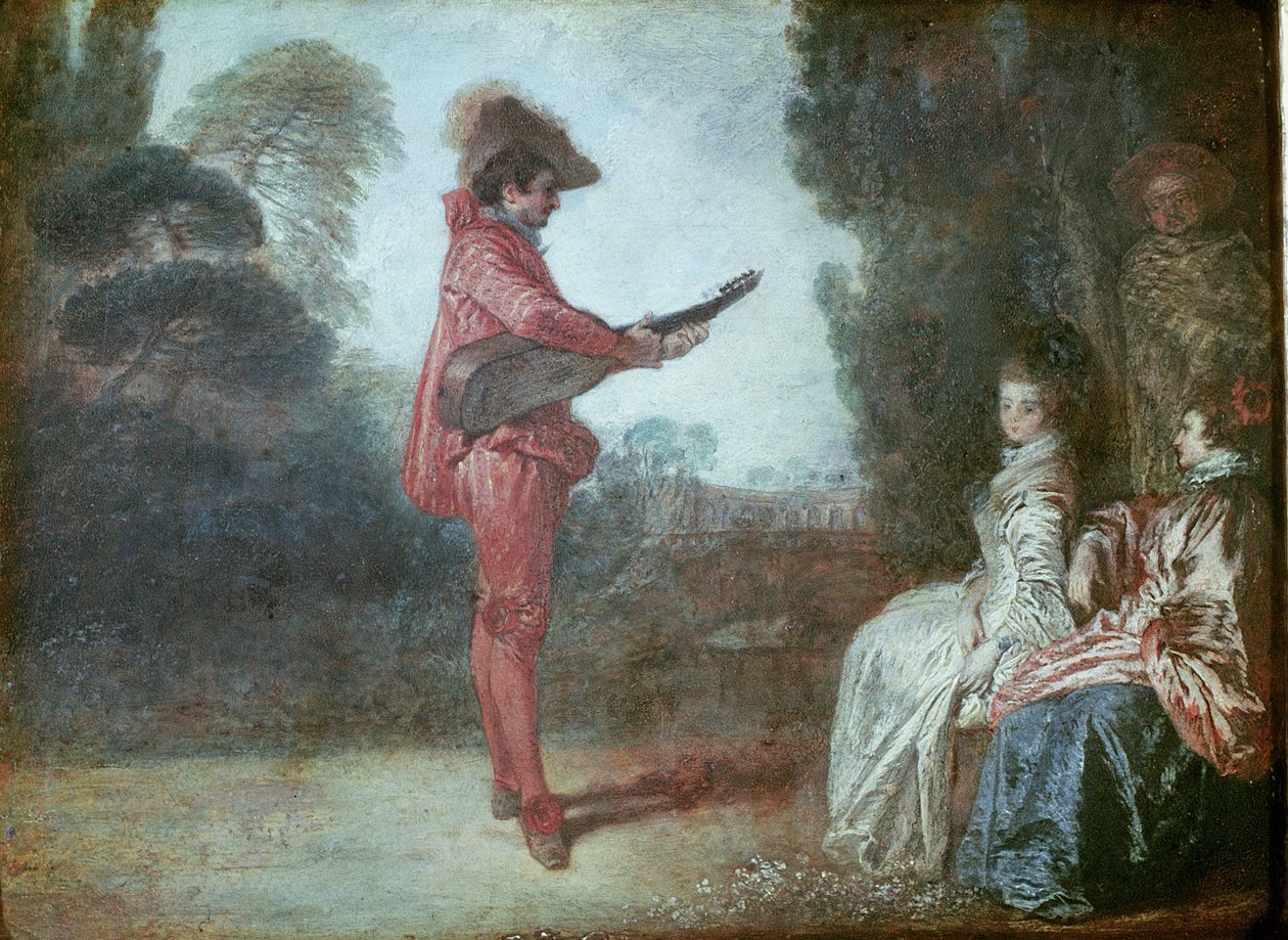 The Enchanter, ca. 1712 (olie på kobber) af Jean Antoine Watteau