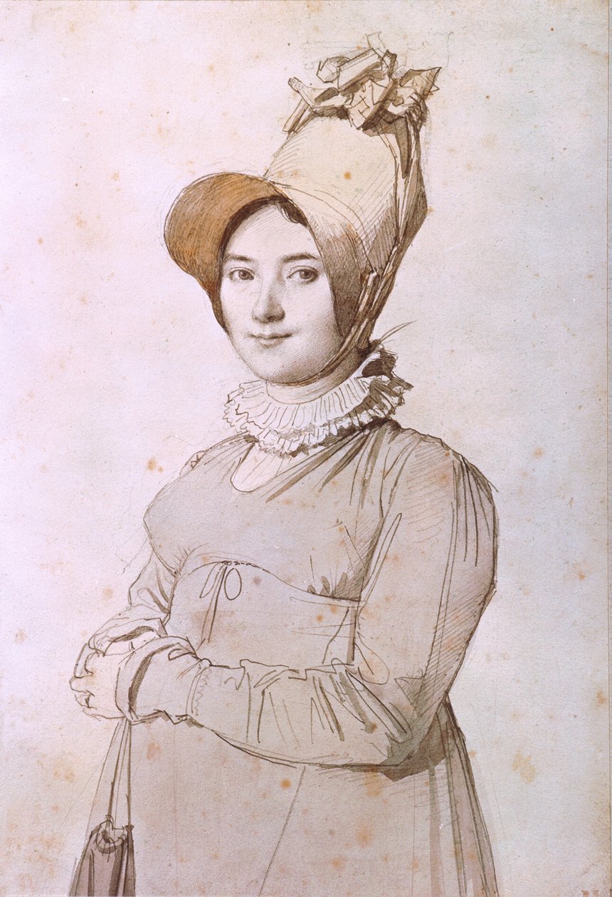 Madeleine Chapelle (1782-1849) 1813 (pen og blæk og wc på papir) af Jean Auguste Dominique Ingres