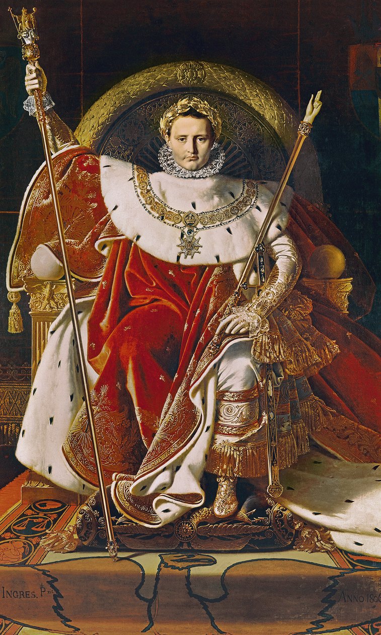 Napoleon I (1769-1821) på den kejserlige trone, 1806 af Jean Auguste Dominique Ingres