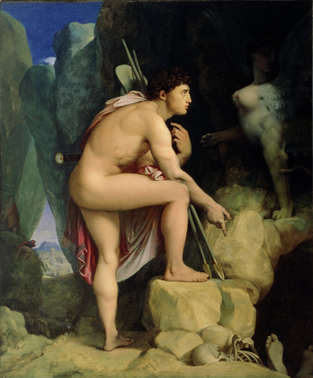 Ødipus og sfinksen, 1864 af Jean Auguste Dominique Ingres