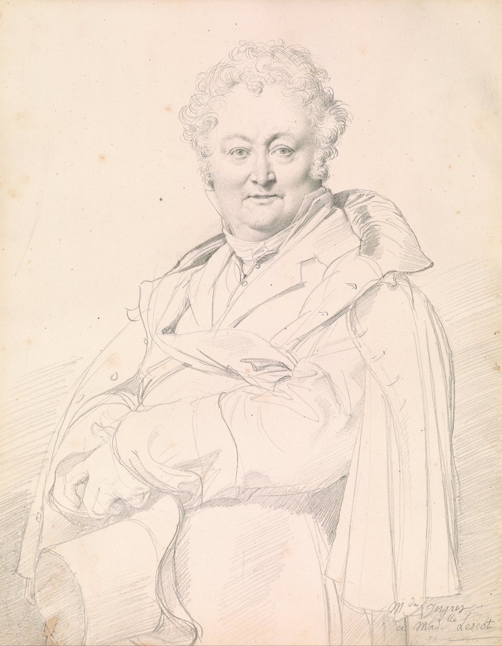Portræt af Guillaume Guillon-Lethière af Jean Auguste Dominique Ingres