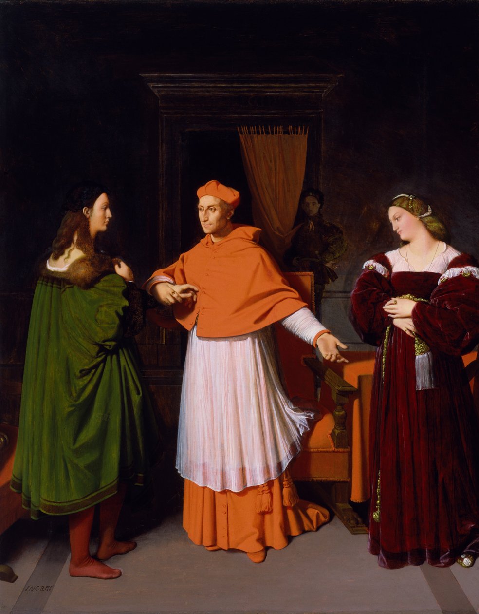 Forlovelsen af Raphael og niece af kardinal Bibbiena af Jean Auguste Dominique Ingres